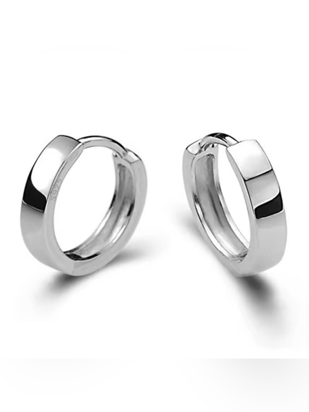 Anthropologie Classic Silver Tone Huggie Hoop Earrings - Women Jewelry NWOT - Picture 5 of 5